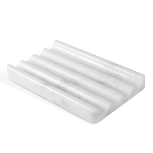 2 Pcs Marble Soap Holder, Soap Dish for Shower, Bathroom, Kitchen, Multi-Function Bar Soaps Holder, Soaps Saver with Water Ripple Design, Soap Tray(Namib Fantasy) - color: Namib Fantasy