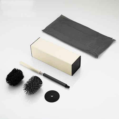 BVL Toilet Brush and Holder Set White Freestanding for Bathroom - color: White