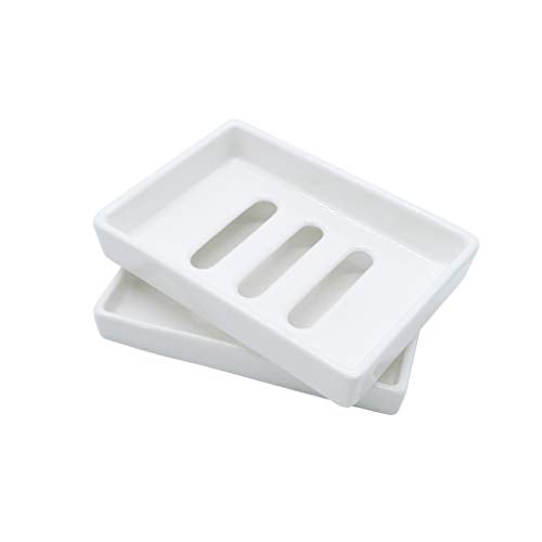 Ceramic Soap Dish Bar Soap Holder Double Layer Soap Tray Draining by Lofekea