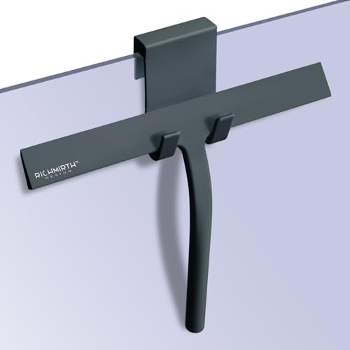 Shower Squeegee for Glass Doors, RICHMIRTH 11" Inch Width Silicone Rubber Blade Squeegee Window Cleaner Tool Squeegee for Shower Glass Doors Bathroom - color: Gray, size: 11 Inches