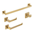 BAGNOLUX Gold Towel Bar, Bathroom Set 4 Pieces, Bath Towel Holder Set SUS304 Stainless Steel, Towel Bar Rack Set for Wall Mounted, Square Bathroom Accessories Set Fixture Heavy Duty, Brushed Brass - color: Brushed Brass