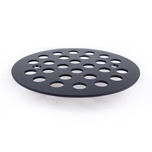 4-1/4 Inch Screw-in Round Floor Drain Cover Replacement Shower Drainer Grates (Black) - color: Black