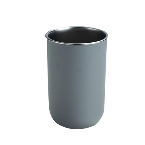 Drinking Tumblers, 11 Ounce Stainless Steel Drinking Cups, Reusable Steel and Durable Cups for Toothbrush Holder (White or Grey) (Grey) - color: Grey
