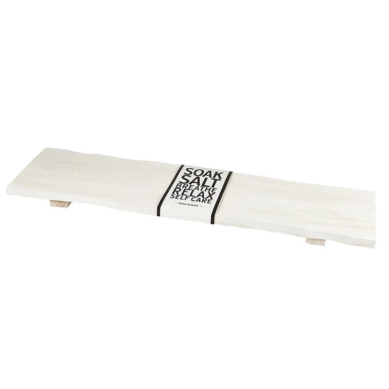 Bella Sleep + Spa Bathtub Tray Paulownia Wood Bath Board, 32-Inches, White - color: White