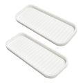 Silicone Sponge Holder for Kitchen Sink - Soap Tray 2 Pack White | Kitchen soap tray, sponge tray, sink organizer, dish caddy; soap holder, soap dispenser, scrubber, spoon holder, accessories - color: White