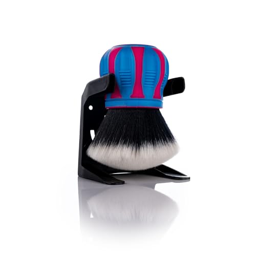 Detail Factory - Curveball XL Synthetic Brush - Ultra Soft Bristles, Comes with Storage Rack, Covers Large Area Inside or Outside Vehicles - Octane Underglow - color: Pink/Blue