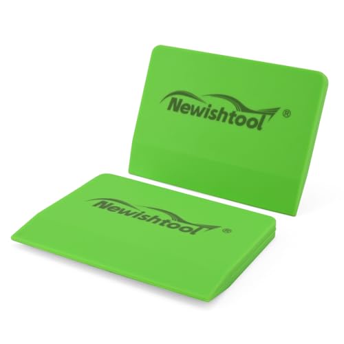NEWISHTOOL Soft Silicone Squeegee, Small V-Blade Scraper for Window Film Application & Water Removal, 2 PCS PPF Squeegee for Car Paint Protective Film Installation - color: Green