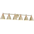 FEMILA Gold Light Fixture Bathroom, 6 Light Brushed Gold Vanity Light, 45.3" Bathroom Lighting Fixture Over Mirror, 4FG59B-6W BG - color: Gold, size: 45"