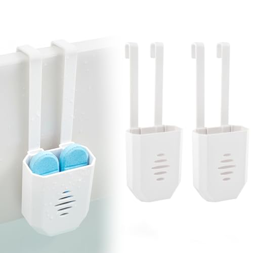 Toilet Tank Cleaning Tablet Holder,Hanging Bowl Cleaning Tablest Bracket,Keeping Tablets from Blocking Hole in Tank,Easy to Install,Fits Most Standard Toilet Tablets Tanks(2pcs) - color: 2pcs