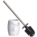 Clasin Home Toilet Bowl Brush and Holder with Stainless Steel Long Handle, Toilet Scrubber Brush with Durable Base, 360° Deep Cleaning Bristles for Bathroom, Compact Set for Small Space (White) - color: White