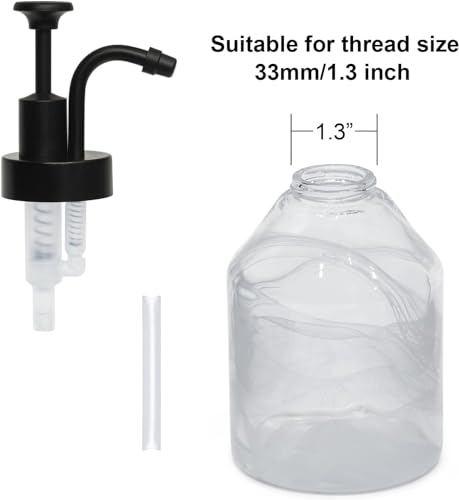 Soap and Lotion Dispenser Pumps Replacement Head, ABS Material Wider Mouth Bottle of 33mm (1.3inch) Gloss Smooth Action Pump, Rust Proof & Leak Proof for Soap Lotion Bottle Upcycling (Matte Black) - color: Matte Black