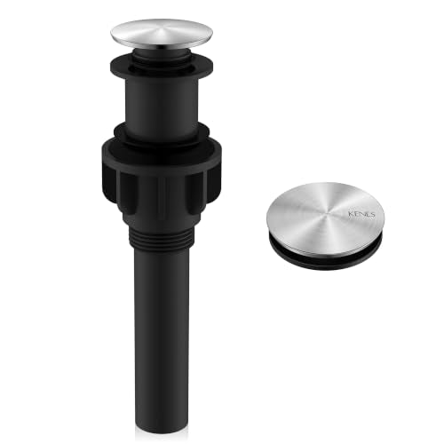 KENES Bathroom Vessel Sink Pop Up Drain Without Overflow Assembly, Lavatory Vanity Sink Drain Stopper,Anti-Clogging Drain Strainer, Brushed Nickel, KE-P300A - color: Brushed Nickel, size: Big Pop up Cap (Without Overflow)