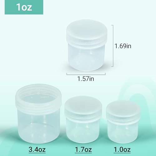 ASEVAT 1 oz Wide Mouth Lab Reagent Bottles, Laboratory Grade Chemical Container, Sealed Leak-proof Translucent PP Bottle, Pill Bottle, Water Sample Jars(6 Pcs) - size: 1 oz