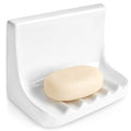 White Vintage Ceramic Mounted Soap Dish for Shower Wall Home Bathtub Bathroom Sink, Retro Ceramic Shower soap Holder Porcelain Soap Dish Holder Tray Wall Mount Soap Dish