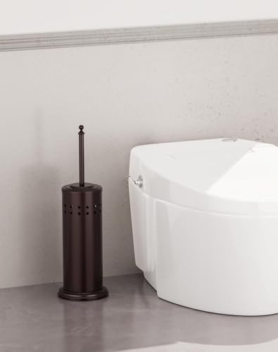 DOWRY Anti-Hand Off Toilet Plunger with Holder for Bathroom,Powerful Efficient Force Suction Cup,Heavy Duty, Deep Cleaning Bronze - color: Oil Rubbed Bronze