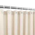 Ga-Geetopia Extra Long Linen Textured Shower Curtain Set with Hooks, Beige Boho Farmhouse Bath Shower Curtains for Bathroom Neutral Cloth, Hotel Luxury, Weighted, 72W x 96L, Cream - color: Linen | With Hooks, size: 72"W x 96"L (Pack of 1)