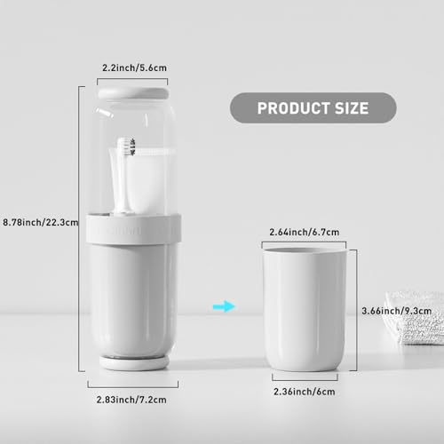 Toothbrush Cup with Cover, Travel Toothbrush Case Portable Toothbrush Holder for Traveling Business Camping School Bathroom (Grey) - color: Grey