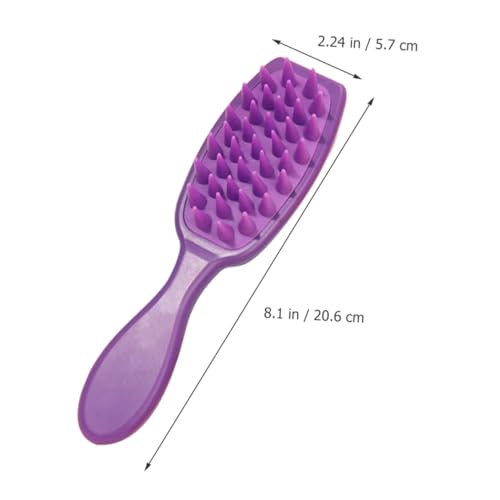 Hemoton Hair Scalp Comb 3-Pack Silicone Shampoo Brush with Soft Massage Points for Deep Cleansing Dandruff Removal and Hair Detangling Portable Family Scalp Massager for Wet Dry Use
