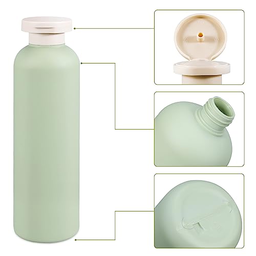 13.5 oz Plastic Travel Shampoo Bottles, Refillable Flip Cap Squeeze Bottles for Toiletries, Large Leakage-proof Travel Shampoo and Conditioner Container (Blue and Green) - color: Green+Blue, size: 400ml/13.5 oz