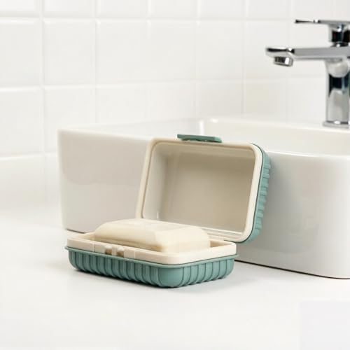 Travel Soap Box Set of 2 – Compact & Leakproof Soap Container with Drainage Tray for Shower, Gym, Camping, and Bathroom – Lightweight, Easy Clean (Blue)
