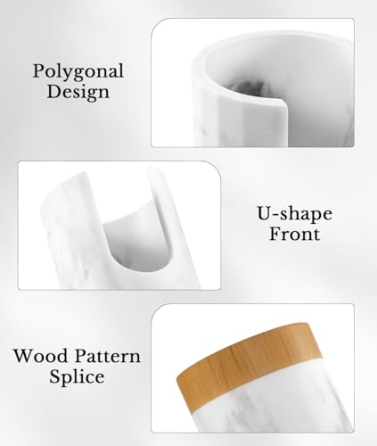 Luxspire Bathroom Cup Dispenser, 3oz Dixie Cup Dispenser, Marble Resin Dixie Cup Holder, Disposable Paper Cup Holder for Bathroom, Cotton Pad Holder, Guest Bathroom Essentials, Marble White - color: Gravel White, size: 3oz