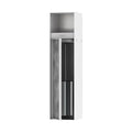 hansgrohe XtraStoris Rock Recessed Toilet Brush Holder with Toilet Paper Holder & Tileable Door in Matte White, 56062700 - color: Matte White