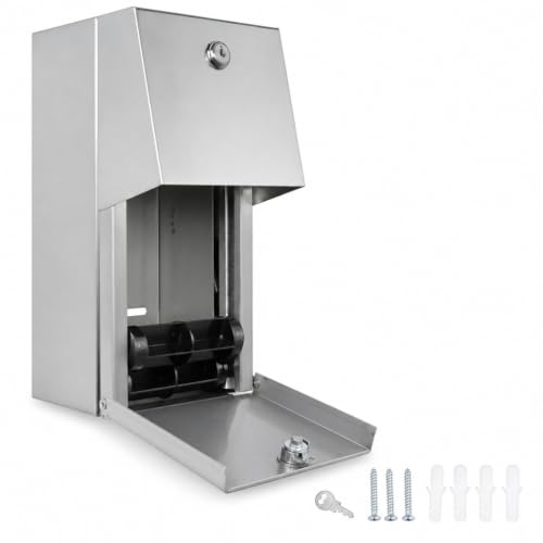 Commercial Toilet Paper Dispenser - 304 Stainless Steel Double Roll Holder - Heavy Duty Lockable Wall Mount Tissue Dispenser for Restroom - Metal Bathroom Fixtures