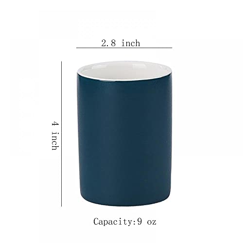 Gaolinci 2 Pcs Bathroom Cups, Ceramics Toothbrush Holder, Tumbler Cup, 9 Oz - color: Green