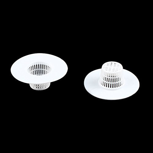 uxcell Bathroom Plastic Drain Hair Stopper Strainers Sink Drainer Screen Net White 4pcs