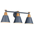 FEMILA Bathroom Vanity Light, 3-Light Modern Bathroom Light Fixture with Hammered Metal Shade Finish, Dark Blue Wall Sconce Lamp Lighting for Bedroom, 4FG59B-3W Blue - color: Navy Blue, size: 22"