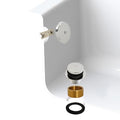 Westbrass A931K-05 Universal 1-3/8" Fine Thread Tip-Toe Bathtub Drain Plug Trim Set with One-Hole Overflow Faceplate and 1-1/2" Adapter Bushing, Polished Nickel - color: Polished Nickel