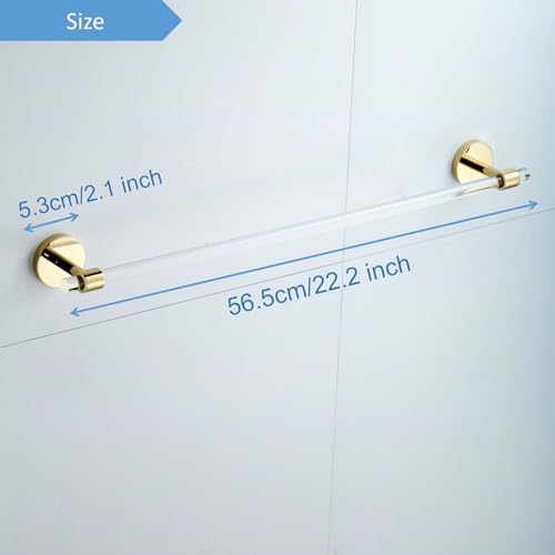 Acrylic Gold Towel Bar Towel Rack for Bathroom Wall Mounted Towel Holder Modern 22.2inch 56.5cm SHUNLI - size: 1-Piece (60cm Towel Bar)