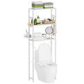 SAYGOER Glass Over the Toilet Shelf, 3-Tier Over-The-Toilet Storage Rack, Adjustable Shelf Bathroom Organizer, White Space Saving Shelves