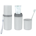 Mulbozy Travel Toothbrush Holder, Large Travel Toothbrush Cup Case, Portable Travel Toothbrush Toothpaste Makeup Storage for Business Trip Camping School - Gray - color: Style C-gray
