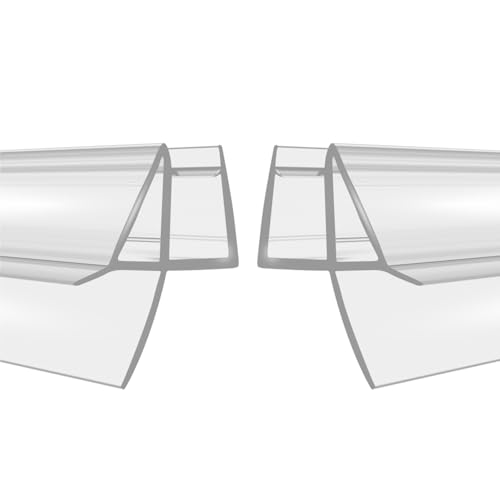2-Pack Shower Door Bottom Seal (1/4'' X 39'') Glass Shower Door Seal Strip with Drip Rail Frameless Shower Door Sweep can Covers up to 13mm Gap - size: 1/4''(6mm)-13mm
