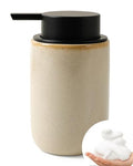 BosilunLife Foam Soap Dispenser - Ceramic Foaming Hand Dispenser for Bathroom Modern Farmhouse Small Soap Dispenser Hand Pump Dispenser for Kitchen Sink (Greige with Speckle, Foam Pump) - color: Greige-foam Pump