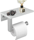 BWE Brushed Nickel Toilet Paper Holder with Marble Shelf, Toilet Paper Roll Holder Wall Mounted, Toilet Paper Roll Holder with Phone Shelf 304 Stainless Steel Tissue Holder for Bathroom Washroom - color: Brushed Nickel