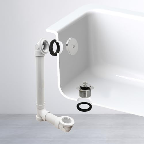 Westbrass Pull & Drain Sch. 40 PVC Bath Waste with One-Hole Top Elbow, Polished Nickel, D49721-05 - color: Polished Nickel, size: 1 Pack