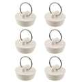 Semetall Drain Stopper 6 Pack 1-1/8" | Bath Plugs Rubber White Sink Plug with Hanging Ring for Bathtub,Bathroom,Kitchen - size: 1-1/8“