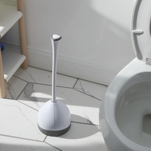 Clorox Toilet Plunger with Hideaway Caddy, Set of 2 – for Bathroom Organization and Storage, Bathroom Accessories, Toilet Unclogger, with Holder, White - size: 2-Pack