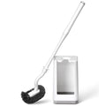Toilet Bowl Brush and Holder Sturdy Plastic Long Handled Toilet Brushes for Bathroom with Ventilated Base Easy to Assemble for Deep Cleaning (White 1) - color: White 1