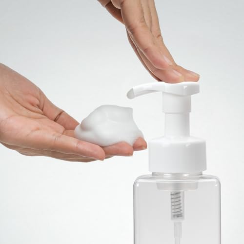 Ginger Lily Farms Foaming Soap Dispenser, Refillable Plastic Pump Bottles for Liquid Hand Soap, 15 oz. Clear Bottle with White Pump, 2-Pack - style: 15 Oz Clear