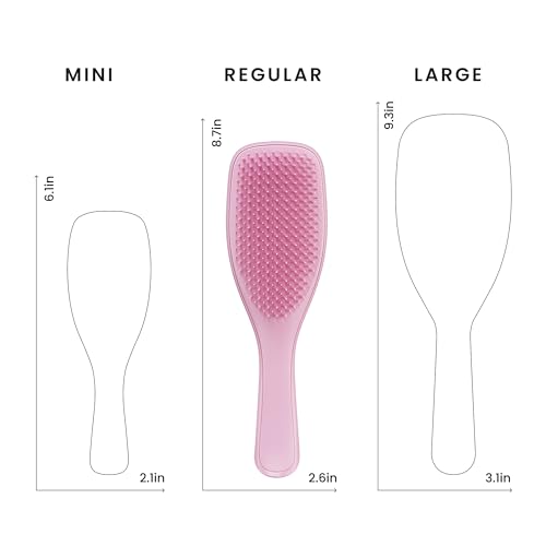Tangle Teezer Ultimate Detangler Brush, Straight to Wavy, Rosebud | Patented two-tier, regular-flex teeth reduce breakage & split ends on wet or dry hair; Shower-friendly hairbrush for all ages - color: Rosebud