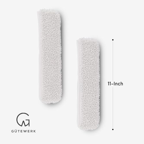 GÜTEWERK 2× Microfibre Cloths – Accessory for 11" Squeegee – Lint-Free, Streak-Free Cleaning for Car, Home, Kitchen, Windows & Glass – Cloths Only, Squeegee NOT Included - color: Accessory, size: 11 Inches