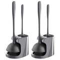 MR.SIGA Toilet Plunger and Bowl Brush Combo for Bathroom Cleaning, Gray, 2 Sets - color: Gray