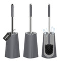 SetSail Toilet Brush, Compact Size Toilet Bowl Brush and Holder Toilet Brushes for Bathroom with Stainless Steel Handle Toilet Cleaner Brush with Durable Scrubbing Bristles, 3 Packs，Grey - color: Gray, size: 3 packs