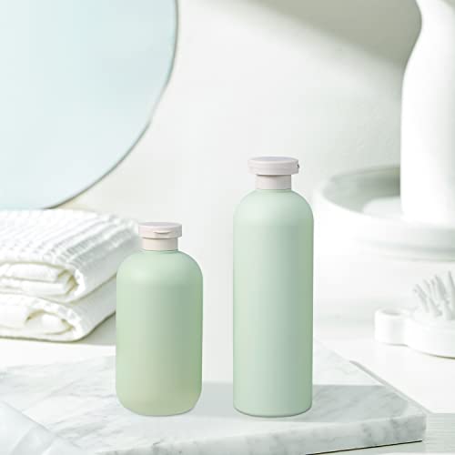 13.5oz Squeeze Bottles with Flip Cap, Refillable Plastic Travel Bottles for Creams, Lotion, Shampoo, Conditioner (2 Pcs) - color: Green, size: 400ml/13.5 oz