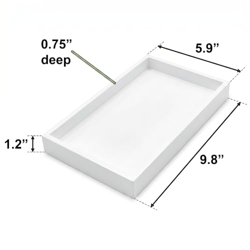 Natural Bamboo Serving Tray Platter 9.8 x 5.9 Rectangular, White - color: White, size: 9.8" x 5.9" x 1.2"