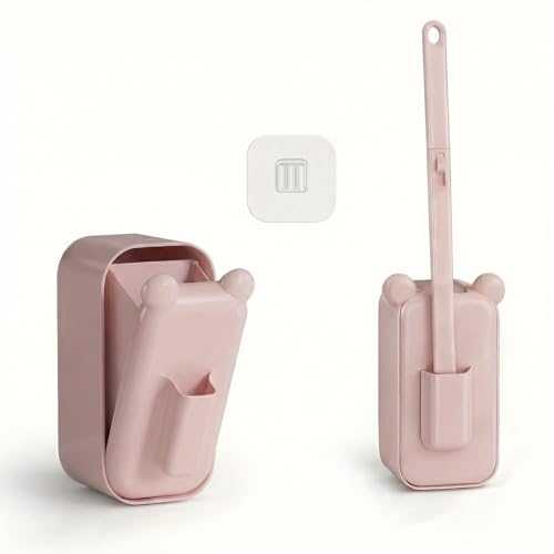Disposable Toilet Brush for Bathroom Cleaning, Toilet Brush and Holder Set, Deep Cleaning Toilet Bowl Cleaner with Replaceable Heads, Hygienic Storage Design (Pink – 24 Refills Flip-Open Toilet Brush) - color: Pink – 32 Refills Flip-open Toilet Brush