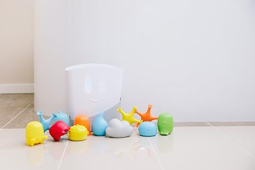 Ubbi Baby Bath Time Essential Gift Set, Includes Drying Bin and 11 Bath Toys, Dishwasher Safe, White - color: Classic Gray Gift Set, size: One Size